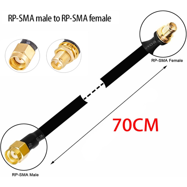 Cable de extensión RP-SMA helio de pérdida Ultra baja, 60/30cm, Cable coaxial plano, Coleta, 0-6 GHz, HNT Miner, minero, antena exterior: 70cm