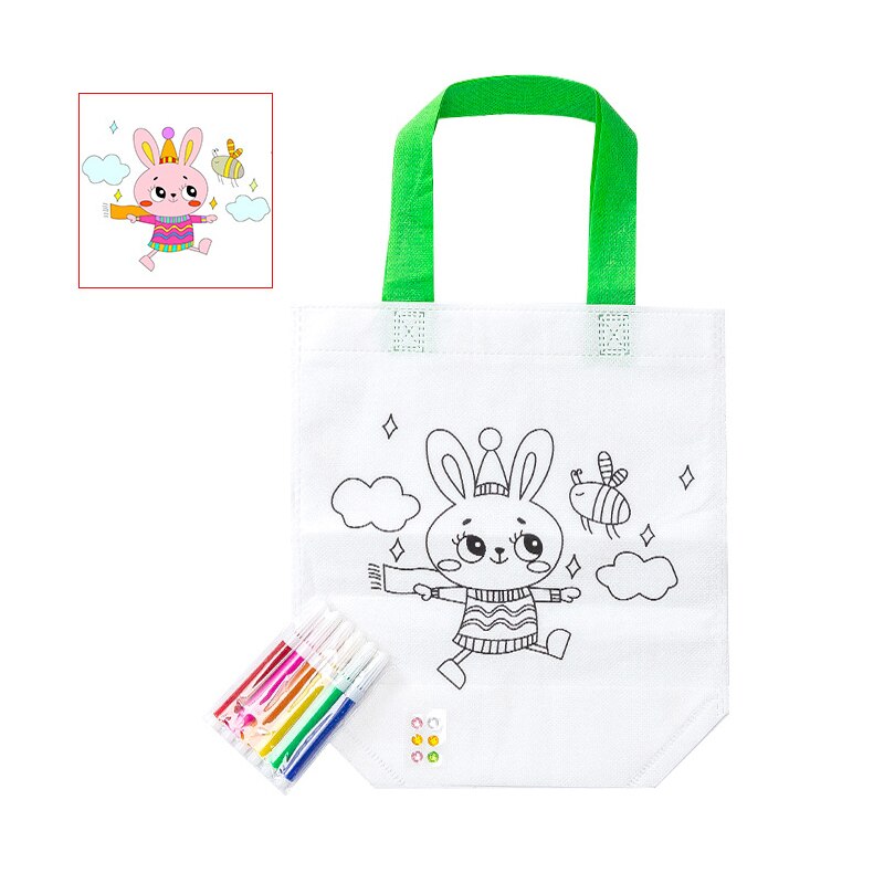 Bambino Giocattolo Fai da Te Dipinta Portatile Borsa di Tela di Scuola Materna Giocattolo Materiale Cornici E Articoli da Esposizione di Giocattoli per Bambini Giocattoli Della Ragazza Kids Crafts Kit Artigianale: 06