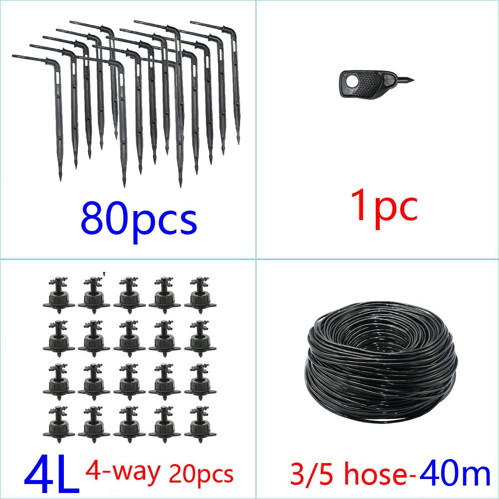 2L 4L 8L/H Garden Micro Drip System 4-Way Emitter Watering Irrigation 3/5mm Arrow Dropper for Potted Bonsai Greenhouse: 4Lx20set
