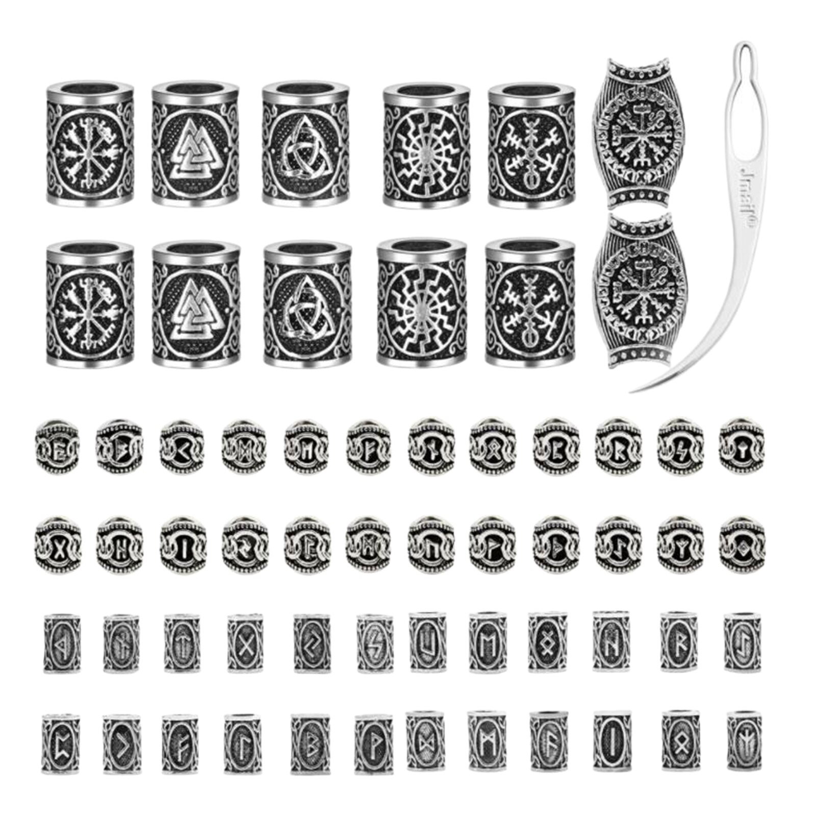 Aros de Metal para el pelo, accesorios de decoración para el cabello, cuentas trenzadas para el cabello: Silver