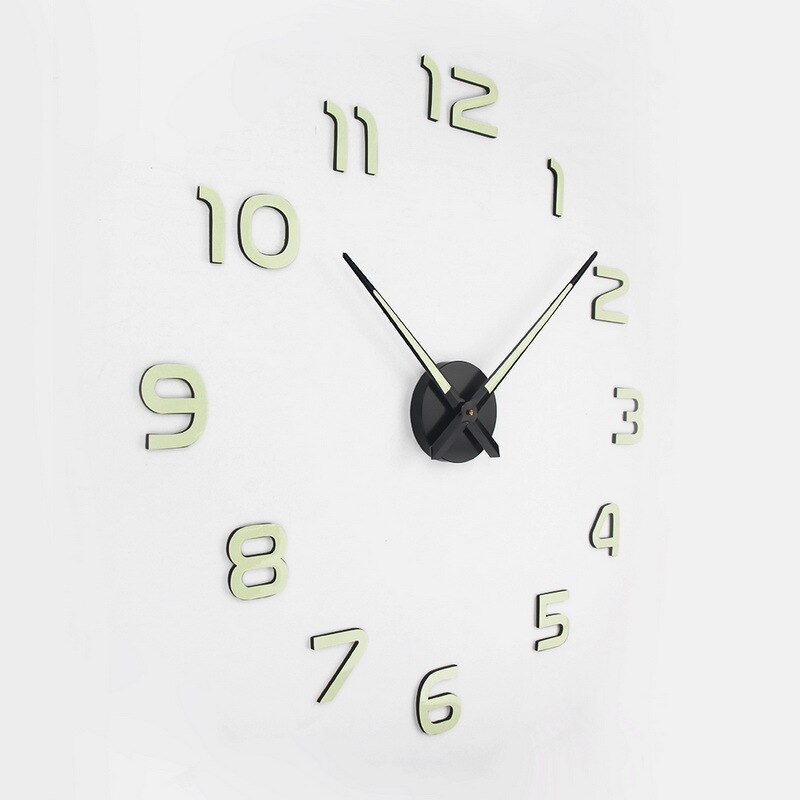 Luminous Wandklokken Grote Klok Horloge Horloge 3D Diy Acryl Spiegel Stickers Quartz Decor Klok Moderne Mute Wandklok
