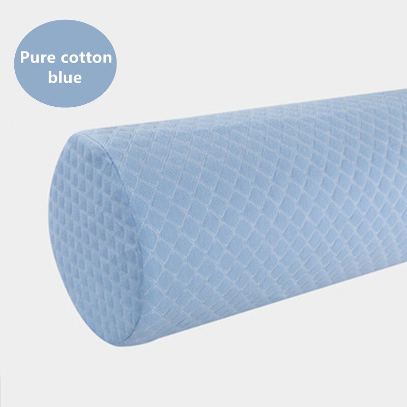 90Cm Natuurlijke Latex Ronde Grote Omhelzing Kussen Kant Slaap Latex Trage Rebound Zacht Kussen Geen Druk Wervelkolom Cervicale Gezondheid kussen: Pure cotton blue