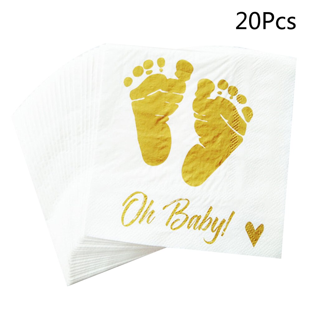 20 vellen Absorberende Vergulden Voet Decoratieve Wegwerp Tissue Papier Servetten voor Party Verjaardag