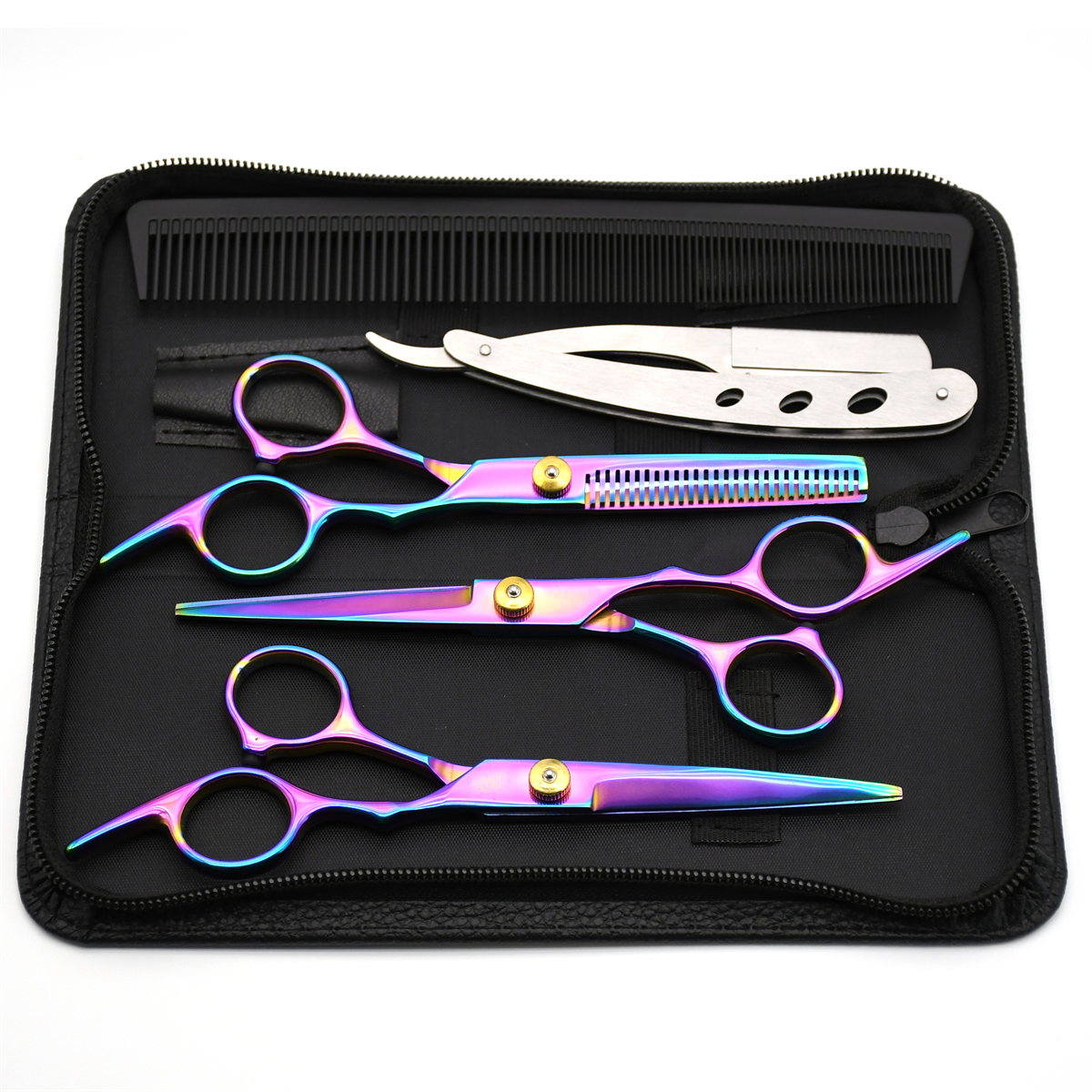 Hairdressing Scissors JP Stainless Hair Cutting Scissors Thinning Shears Barber Scissors Haircut Set: WHITE
