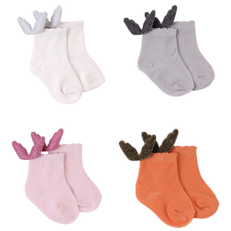 Babyjongensmeisjes engel antislip binnenpantoffels sokken gekamd katoen kind vleugels sokken maat 1-2y