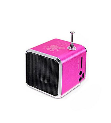Mini Digital Portable Radio TD-V26 Fm Mini Radio Internet FM Radio speaker USB SD Card Player For Mobile Phone Pc Music Player: Pink
