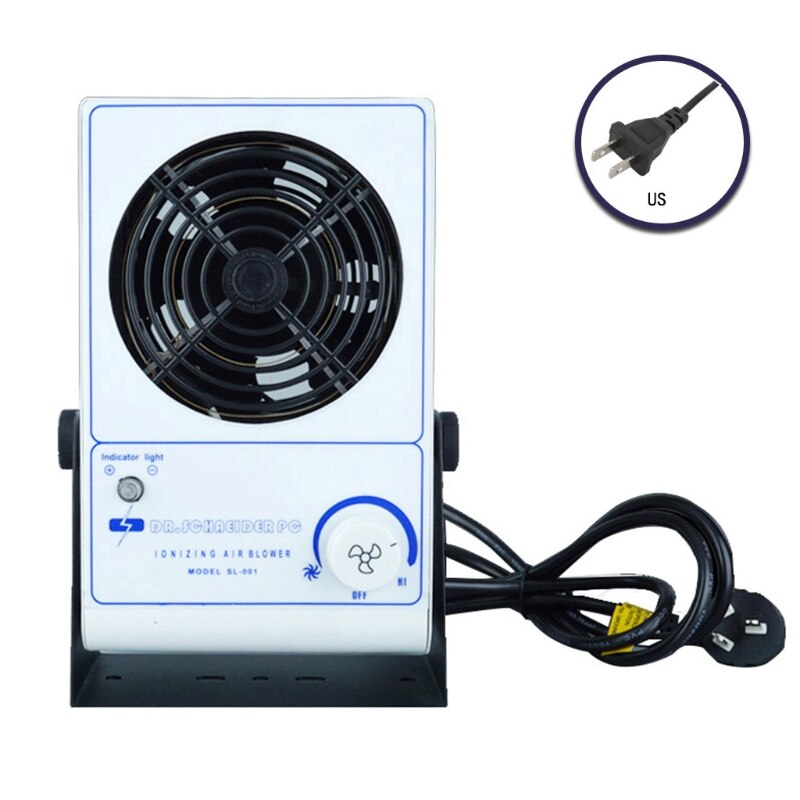 US/EU/UK/AU Plug Ionizer Air Blower Anti-Static Ion Fan Static Eliminator X6HC: US