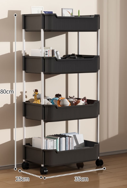 Mobile Storage Rack Trolley Kitchen Bathroom Bedroom Multi Storey Snacks Storage Rack with Wheels Organizer Home Accessories: Blue