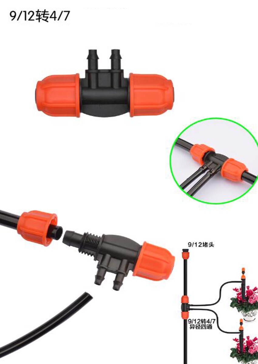 1 st Verneveling Nozzle Water Control Spuit DIY Micro Drip Irrigatie Plant Self Tuin Mist Sprinkler met Slang Connector: E