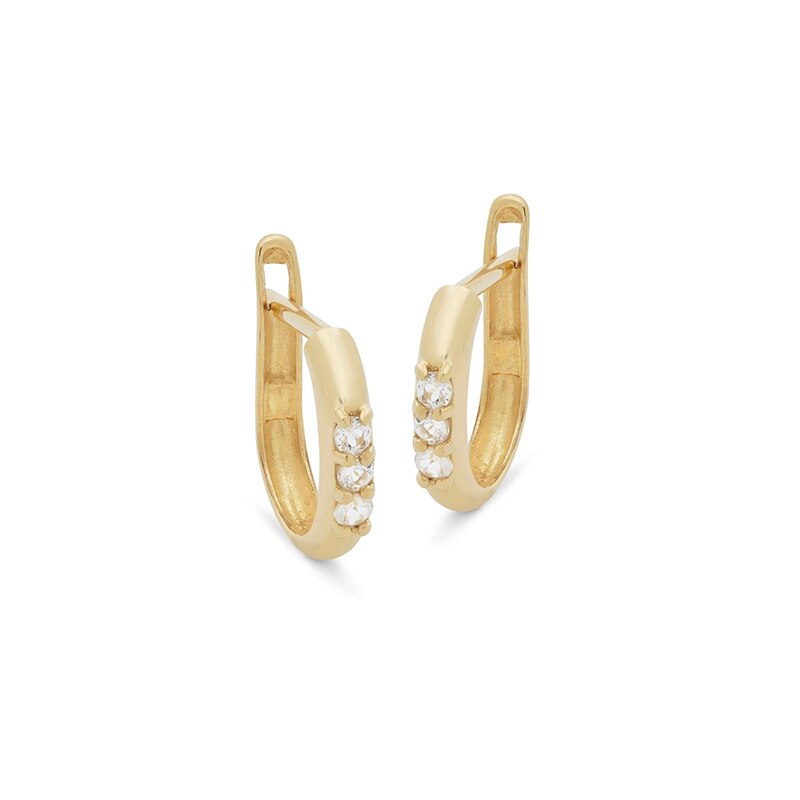 solido 925 sterlina d'argento frizzante cubo Zirconia Pendientes Orecchini A Cerchio per le Ragazze Dei Ragazzi Festa di Anniversario Regalo Gioielleria Raffinata: oro color3