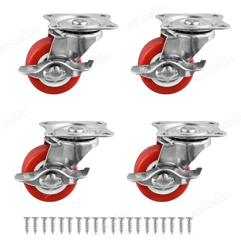 4Pcs Furniture Caster 1/1.25/1.5/2 inch PVC Universal Wheel Swivel Caster Roller Wheel For Platform Trolley Accessory Furniture