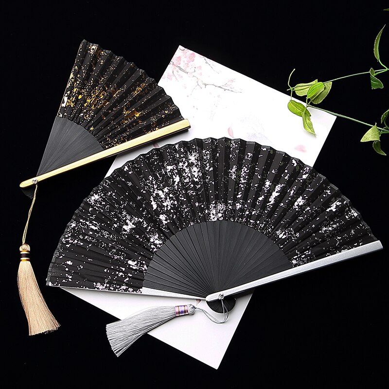 portable classical Japanese folding fan Chinese traditional bamboo wood and silk decoration Personality hand fan best