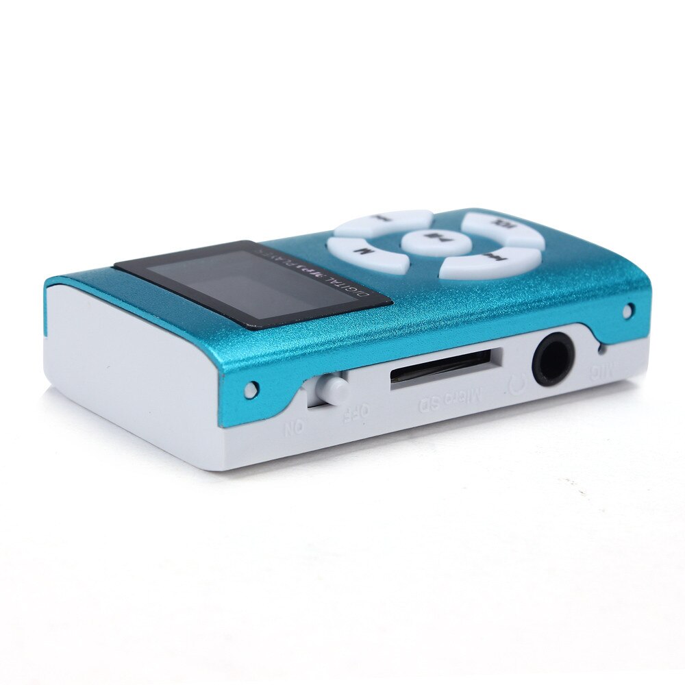MP3 camiseta nueva venta de USB Mini reproductor MP3 pantalla LCD soporte 32GB Micro SD TF tarjeta deportivo compacto 605 #