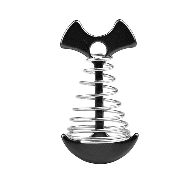 Cheville de tente à ressort en aluminium, cordes à vent, chaînes d&#39;ancrage, boucle à clous, équipement de Camping, accessoires d&#39;extérieur: Black