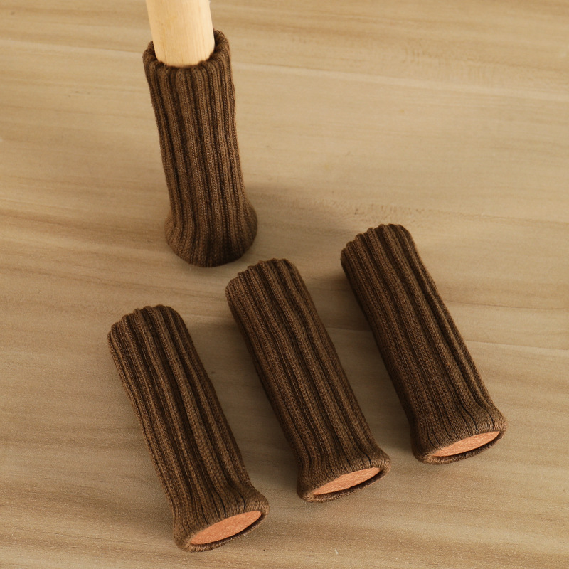 24 stuks meubelvoeten gebreide beschermers stoelpoten vloer antislipkussens tafelpoten sokken voor vloerbeschermers stoelkussens hoezen: Ivoor