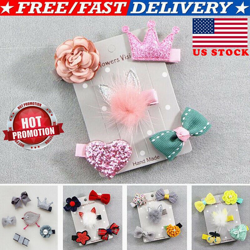 5Pcs Mixed Cartoon Stile Baby Kinder Mädchen Haarnadel Haar Clips Schmuck Decor