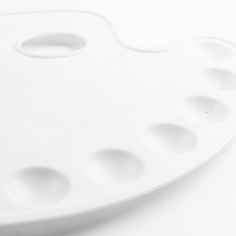 9 brønde plastikpalet kunstmaling forsyninger plasttegnebakke farvepalet til olie akvarel hvid maleri palle