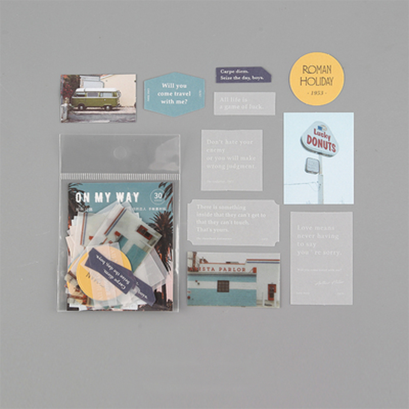 Vanyi 30 kpl/ instagram kraft kortti bullet journaling scrapbooking eurooppalainen maisema materiaali paperi tuoreet sanat lomokorttien teko: B