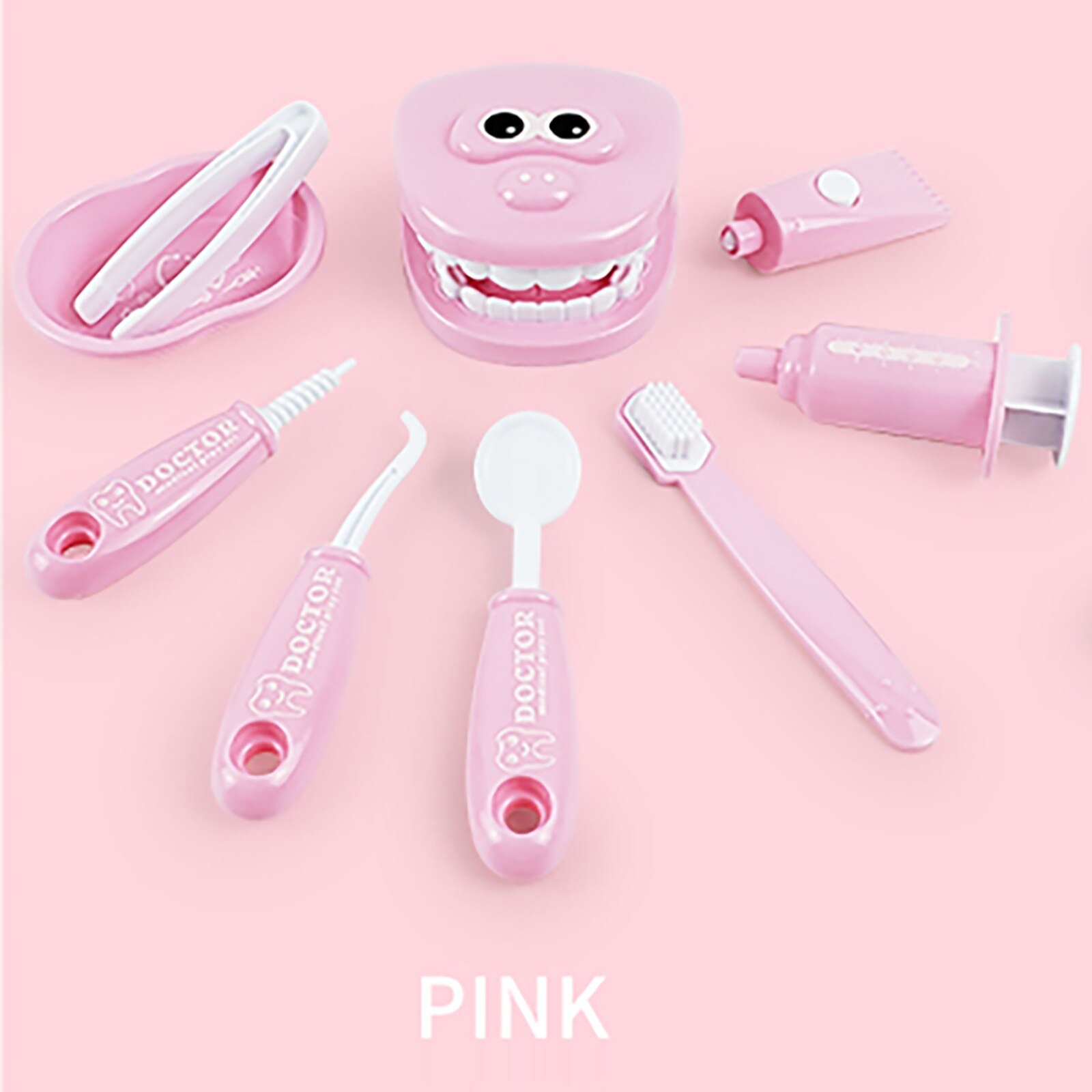 9 pçs crianças fingir jogar brinquedo dentista verificar os dentes modelo conjunto kit dentista educativo role play simulação brinquedos para crianças: 3