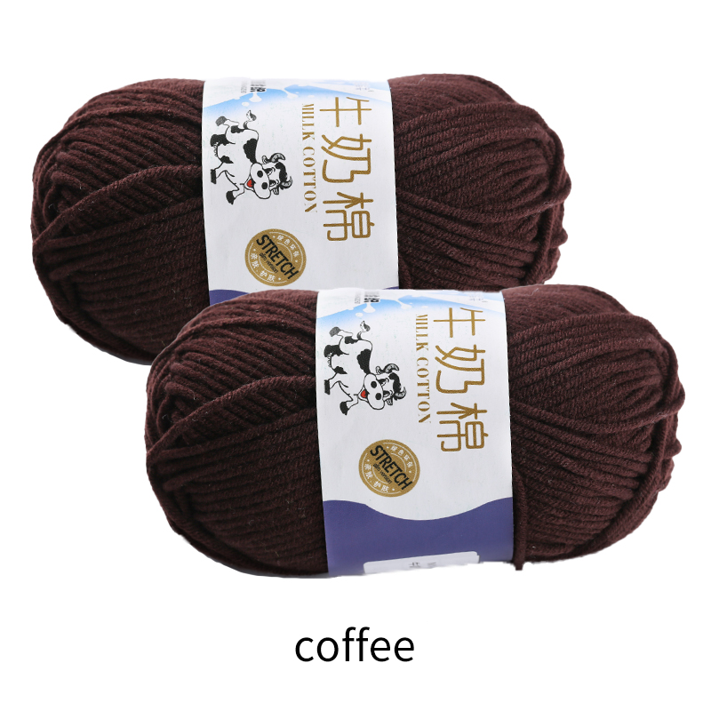 Katoen 2 Stks/set 100G Koffie Kleur Baby Wol Haak Pakket Sjaal Garen Breien Gehaakte Naaien Materiaal Zachte Handgemaakte Craft voor Naaien