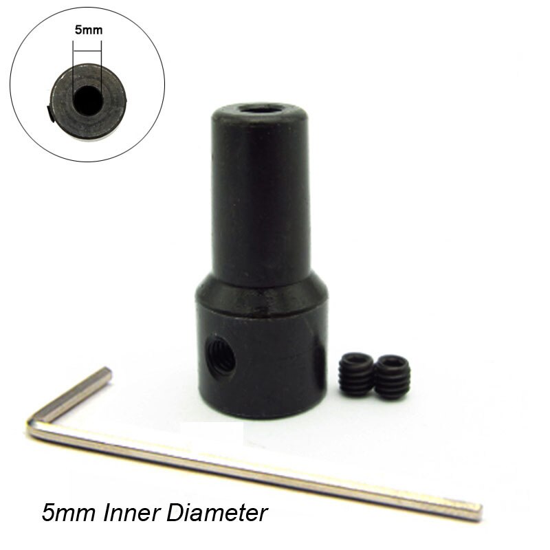 Borepatron adapter stål boreklemme kobling stikforbindelsesstang til 4mm 5mm 6mm 8mm motoraksel borepatron: 5mm stang med skruenøgle
