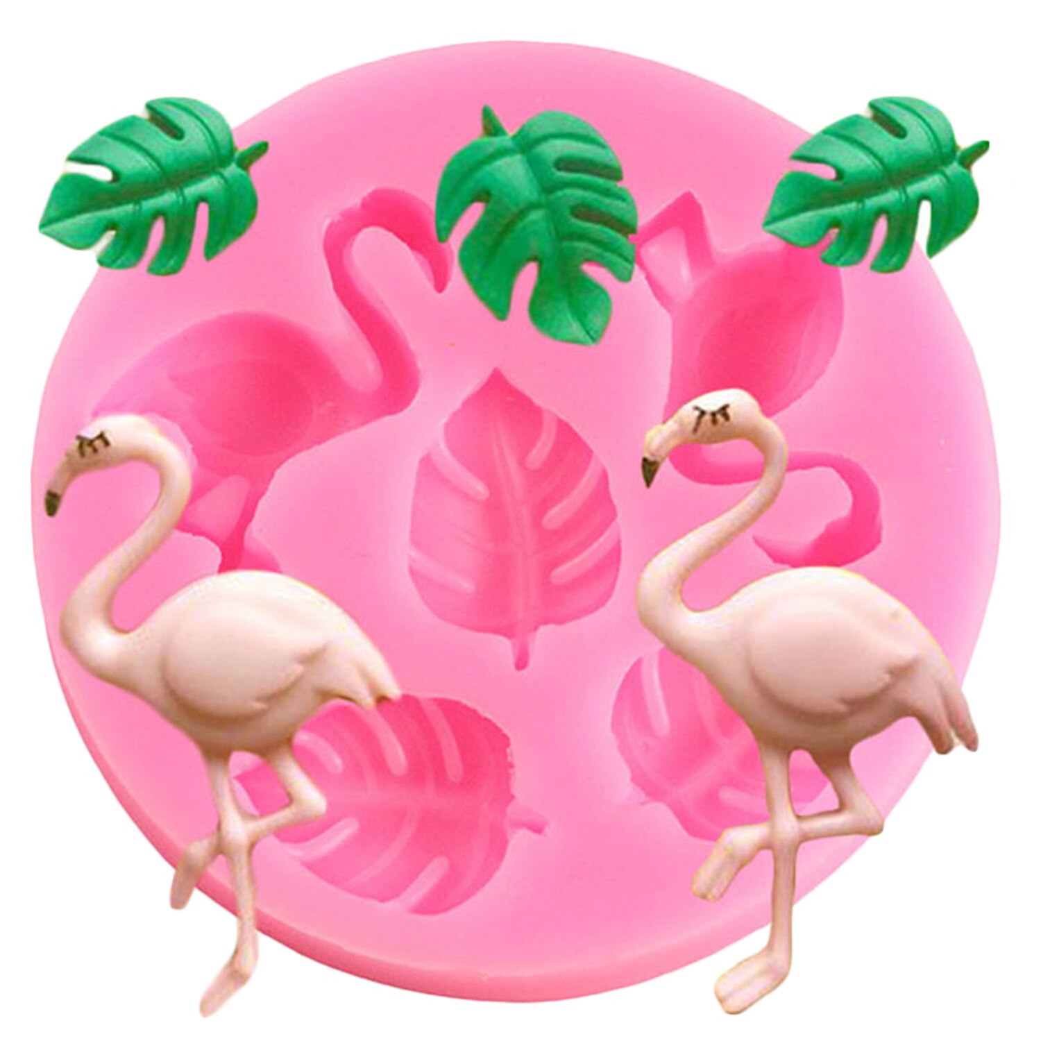 Moule en Silicone flamant rose, fleur, tortue, feuille, chocolat, Fondant, fête d&#39;été, outils de décoration de gâteaux, résine, argile