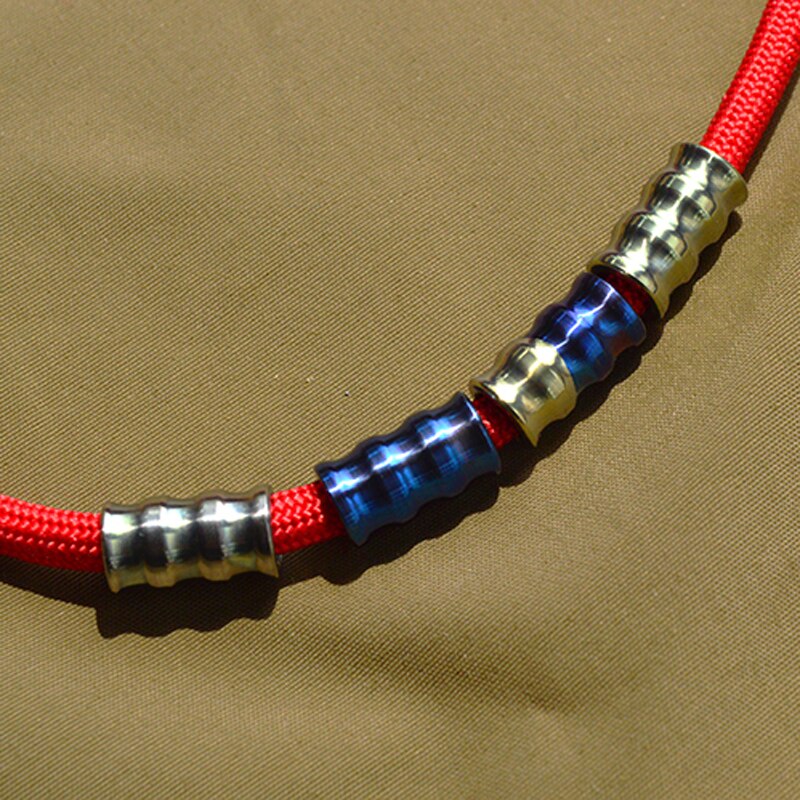 Corrugated Titanium Alloy Knife Beads Titanium Paracord Bead Accessory DIY Pendant