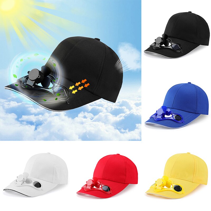Sunscreen Solar Powered Fan Hat Summer Outdoor Sport Hats Sun Protection Cap With Solar Cool Fan Bicycling Climbing Baseball Cap