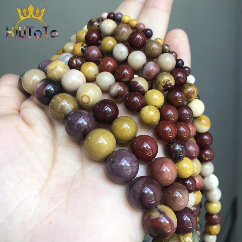 Kolorowe Mookaite Rondelle okrągłe koraliki z kamienia naturalnego koraliki robić tworzenia biżuterii bransoletka Zrób do Sama kolczyki akcesoria 4/6/8/ 10/12mm