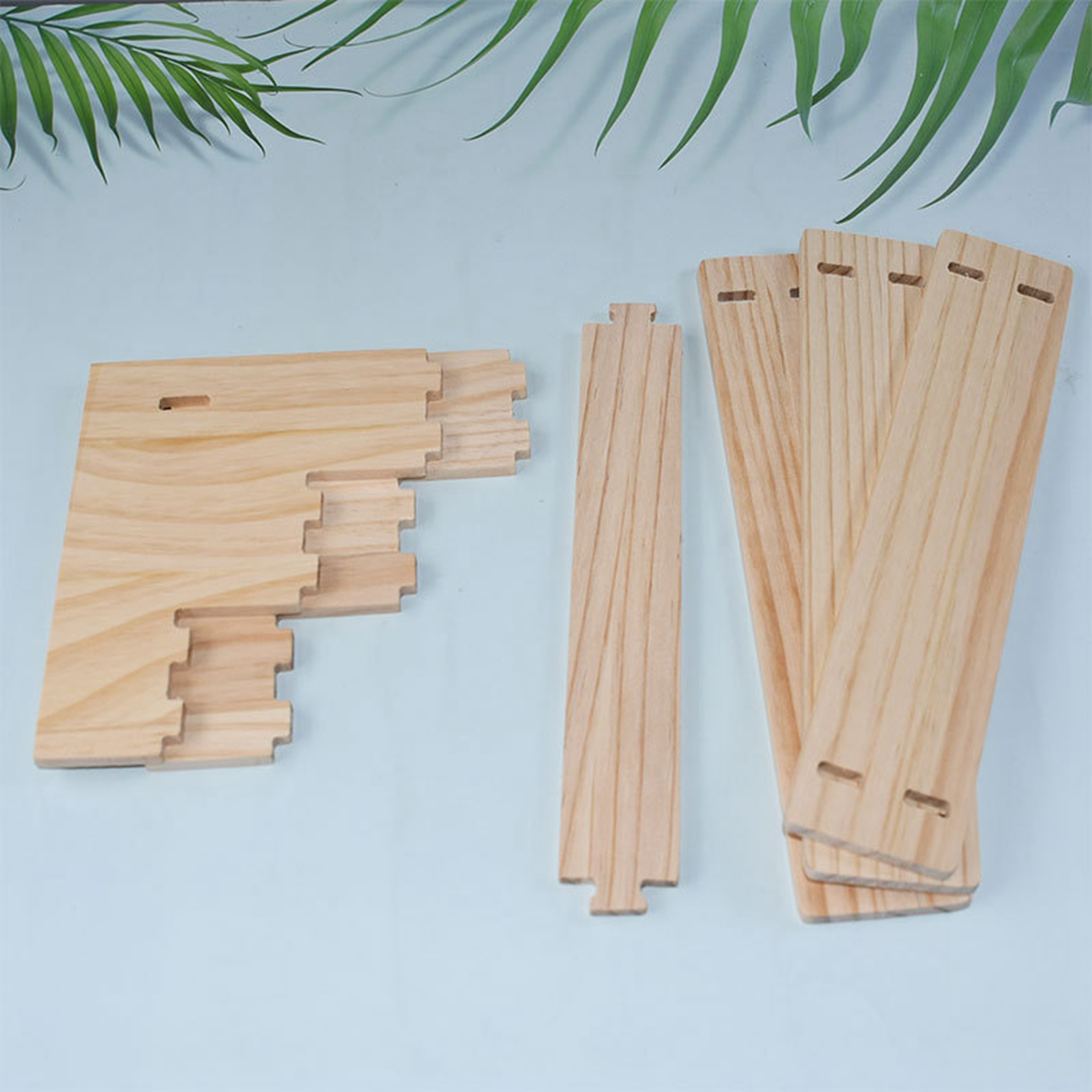 Wooden Riser Display Shelf Organizer Rectangle Wood Display Riser Stand for Dessert Cupcake Jewelry Collectibles Display Riser