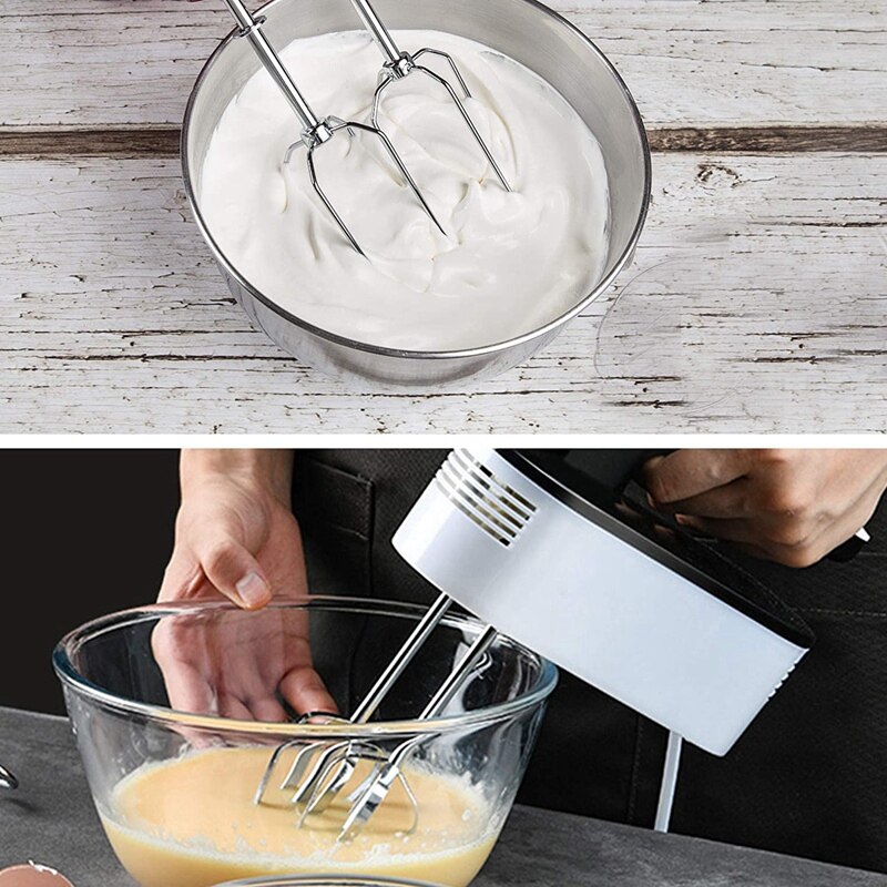 Handmixer Elektrische, 5-Speed Krachtige Turbo Elektrische Keuken Handheld Mixer Met 4 Roestvrij Staal Bijlagen