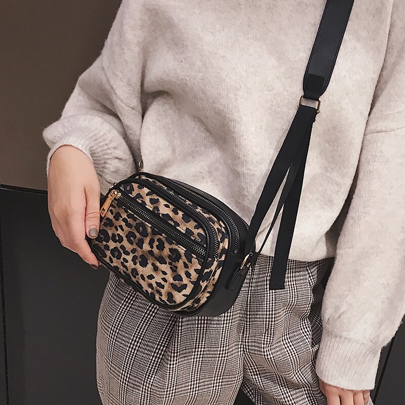 2020 modieuze luipaardprint dames schoudertas multifunctionele outdoor mobiele telefoon tas pu leren koerierstas reisorganizer