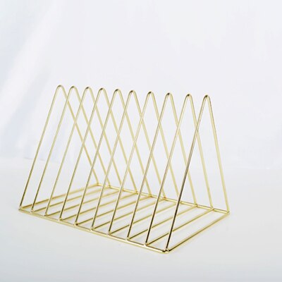 Gold/Rose Gold Electroplated Bookend Desk Organizer Desktop Office Home Bookends Book Holder Black Book Stand: gold