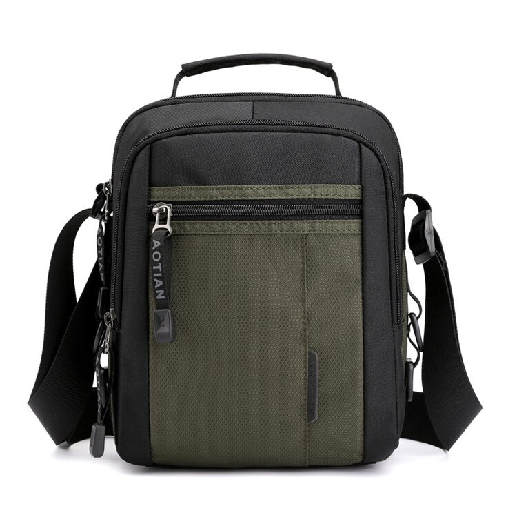 Zomer Mannen Reizen Handtassen Schoudertas Mannelijke Nylon Man Messenger Bag Eenvoudige Crossbody Tas Lichtgewicht: Vertical ArmyGreen