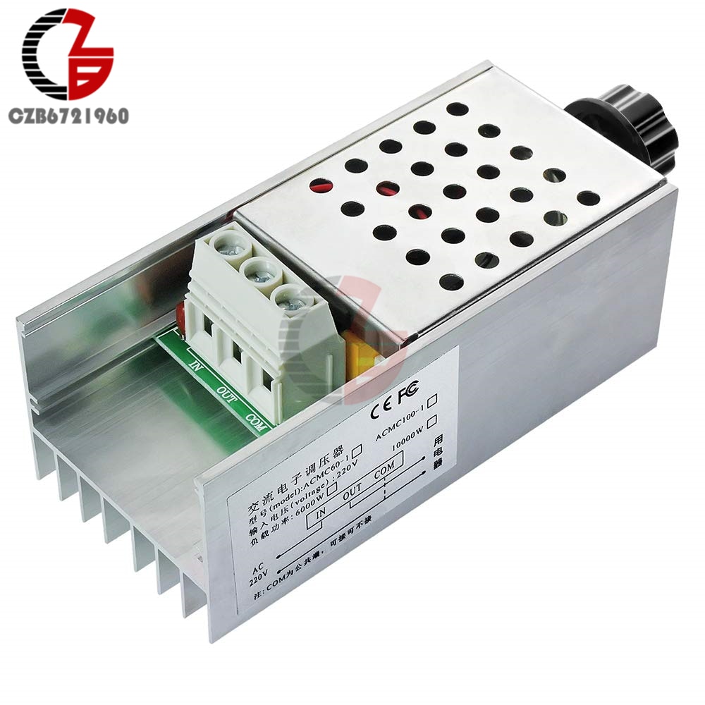 AC 220V 10000W High Power SCR Motor Speed Controller Voltage Regulator Dimming Attemperation Thermoregulator LED Light Dimmer