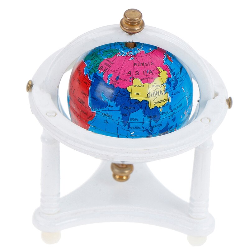 1:12 miniatuur poppenhuis studeerkamer woonkamer slaapkamer leeskamer meubels accessoire poppenhuis rollende wereldbol met houten standaard