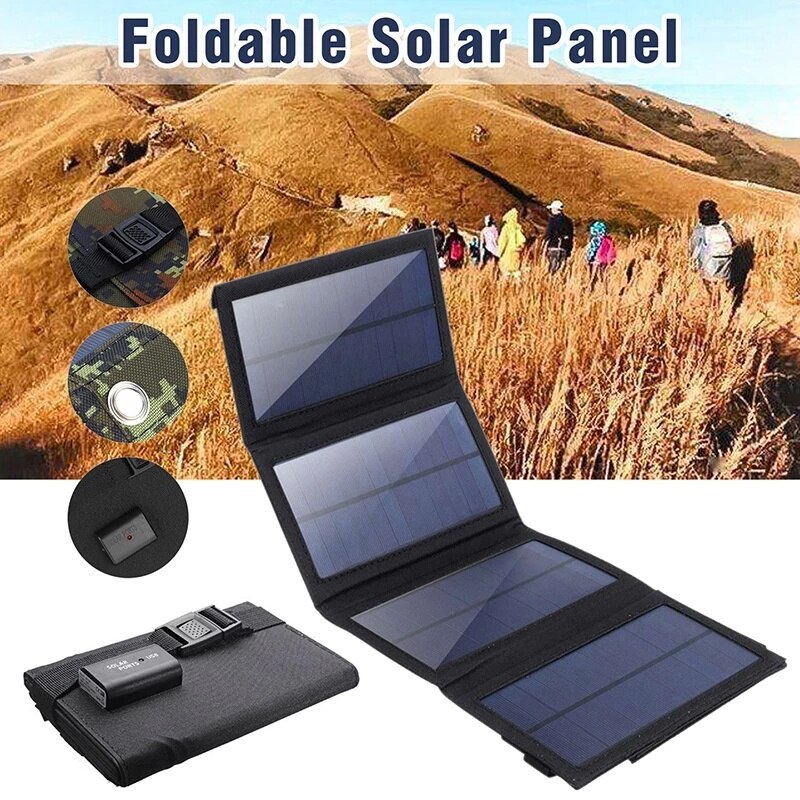 Cargador de Panel Solar plegable, mochila impermeable de 30W, células solares de energía Solar plegables para teléfono móvil, coche, RV, barco, Camping, al aire libre