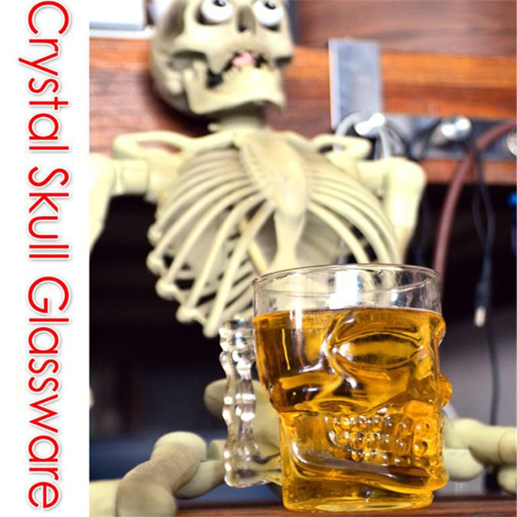 Classcial Pirate partner beer cup 500ml crystal glass skull face bone with handle drinking wine Bar Mug