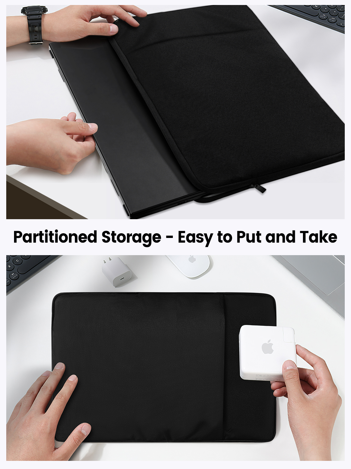 UPERFECT 18,5" 19,5" 22" Tragbare Monitortasche Polyester Laptophülle Computerhülle Tasche mit Reißverschlusstasche für 15,6"-22" Tablette Laptop Spielen Monitor Schutzreisetasche