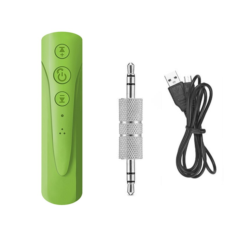 Adaptador Bluetooth manos libres para coche, 4,1, 3,5mm, Aux, receptor de Audio, auriculares de teléfono, música, Kit de coche, adaptador para auriculares: Green