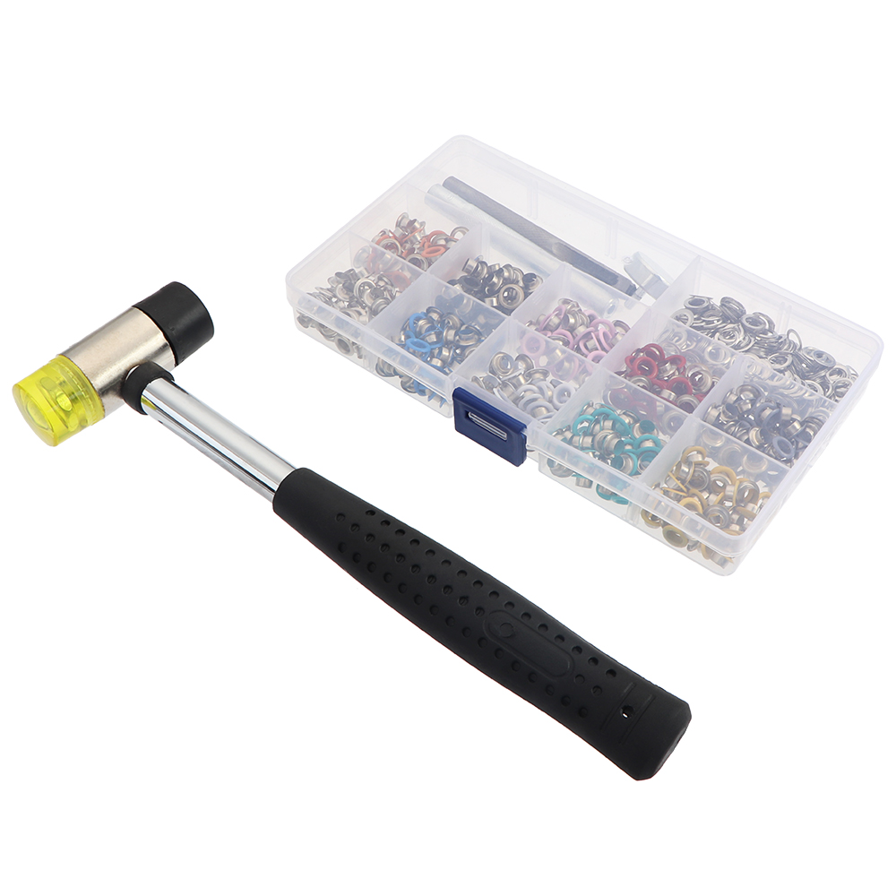 500 Sets Grommet Kit,Grommet Setting Tool Metal Eyelets Set with Install Tool Kit in Storage Box ,Leather Crafts DIY Projects