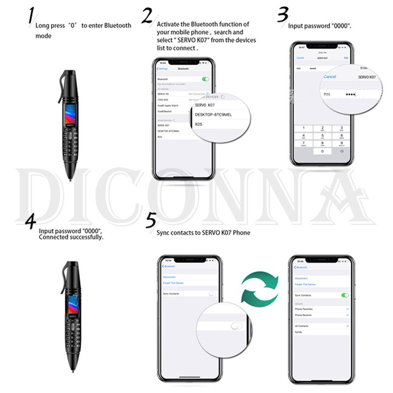 Mini Pen Mobiel GSM Dual-SIM Camera Mobiele Telefoon Zaklamp Draagbare Bluetooth Dialer Mobiele Telefoon Camera Afstandsbediening