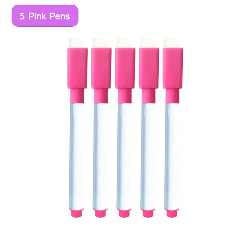 Drawing Whiteboard Markers Magnetic Dry Eraser Markers Glass Ceramics White Board Pen School Supplies Dry Markers Children's Pen: 5 Pink Pens