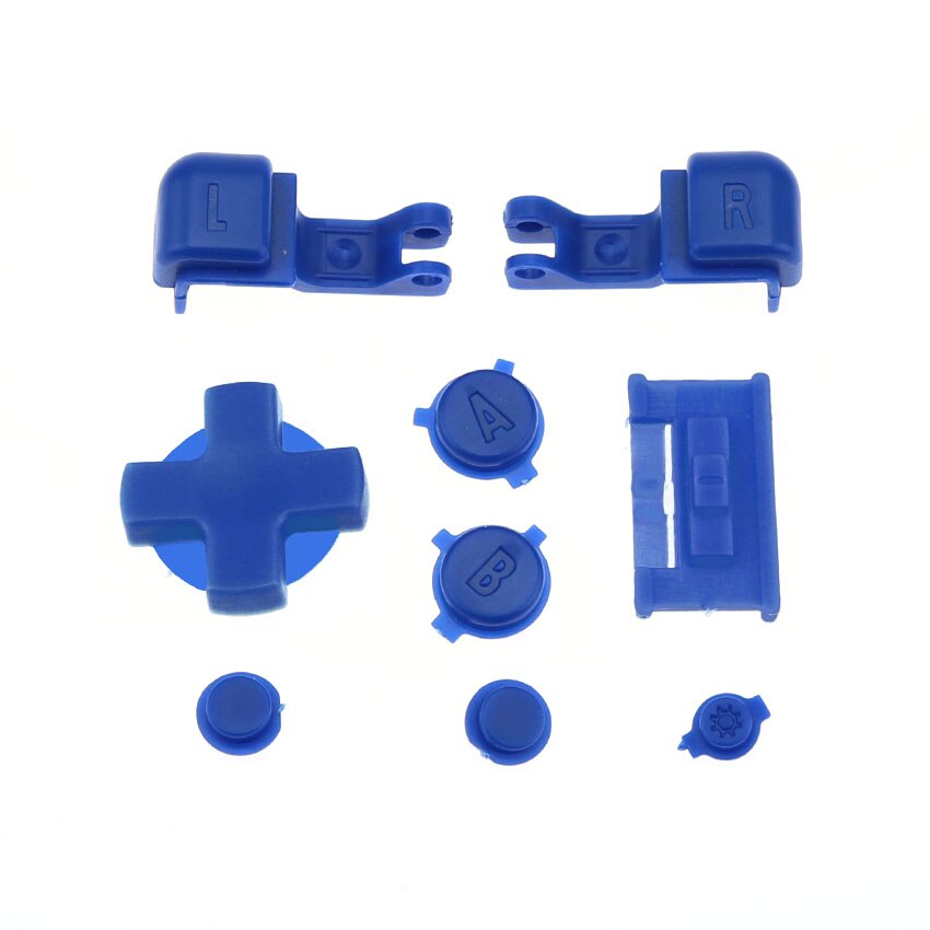 JCD 1 set Multicolore di Plastica Pieno Bottoni Set Per GameBoy Advance SP Power On Off Pulsante per GBA SP R L A B D-Pad Bottoni: F Blue