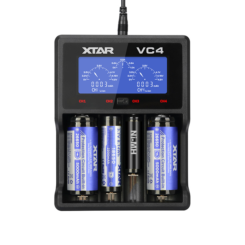 XTAR VC4 Batterij Oplader 20700 18650 21700 14650 17335 17670 18490 10440 14500 16340 17500 18350 18500 18700 22650 25500 32650