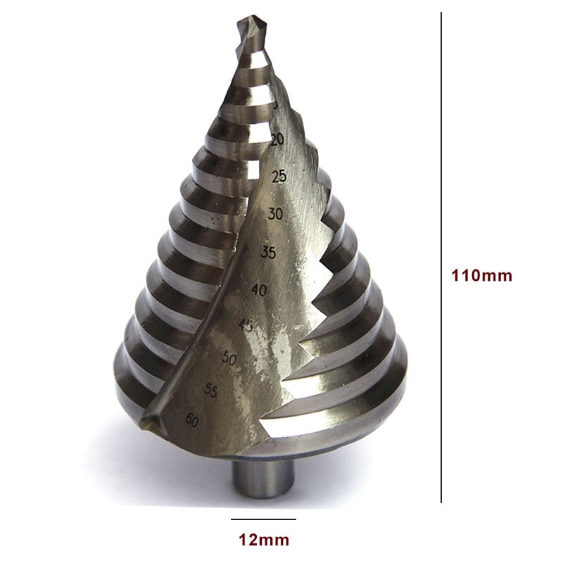 110mm cône trou HSS titane enduit étape foret forage outils électriques HSS 6-60mm acier métal trou Cutter: A