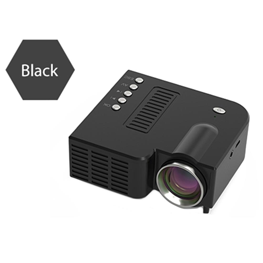 UC28C Portable Video Projector Children Teaching School 10W 10-60 Inch Home Cinema Office Supplies Full HD Mini LED Projector: Black