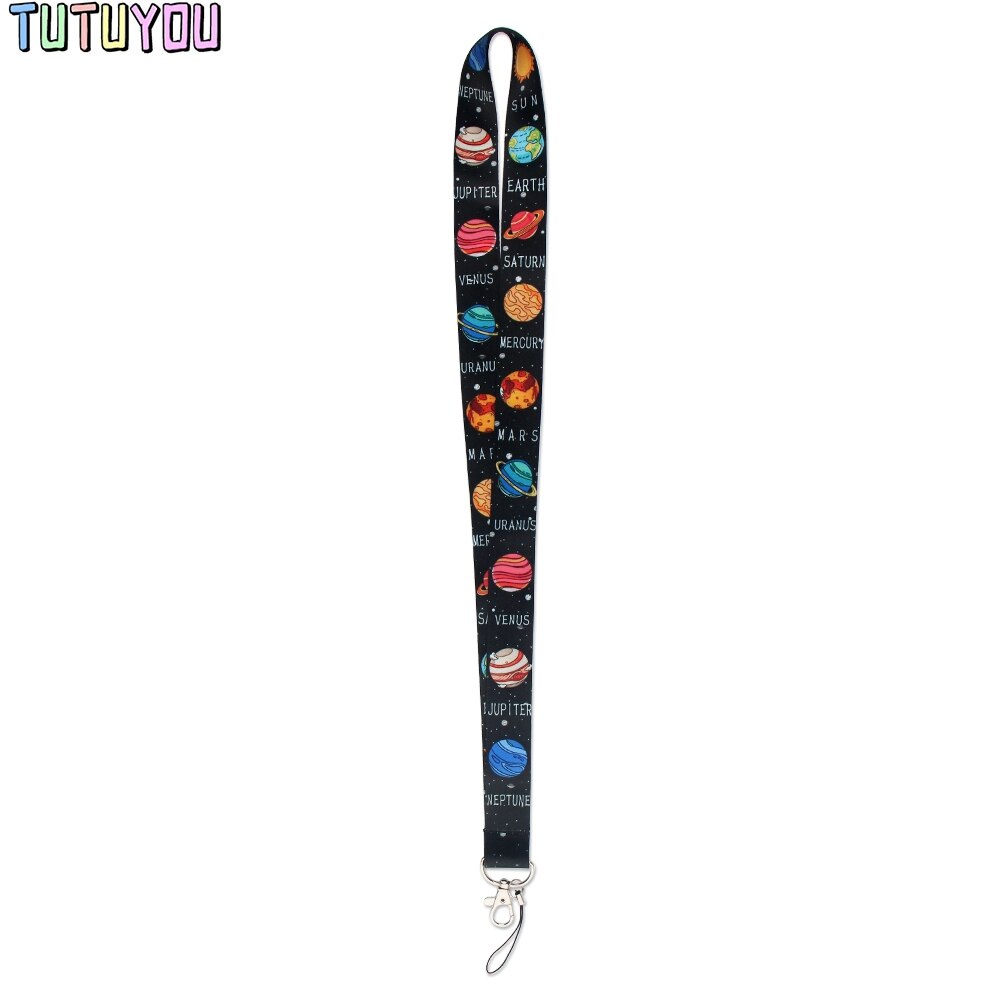 PC2057 Space Planet Astronaut Lanyard Badge ID Lanyards Mobile Phone Rope Key Lanyard Neck Straps Accessories