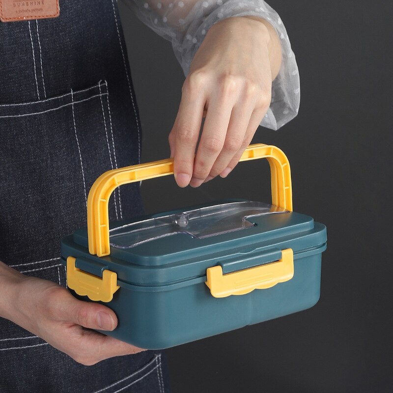 Bento Box Japanese Style For Kids Student Food Container Wheat Straw Material Leak-Proof Square Lunch Box With Compartment