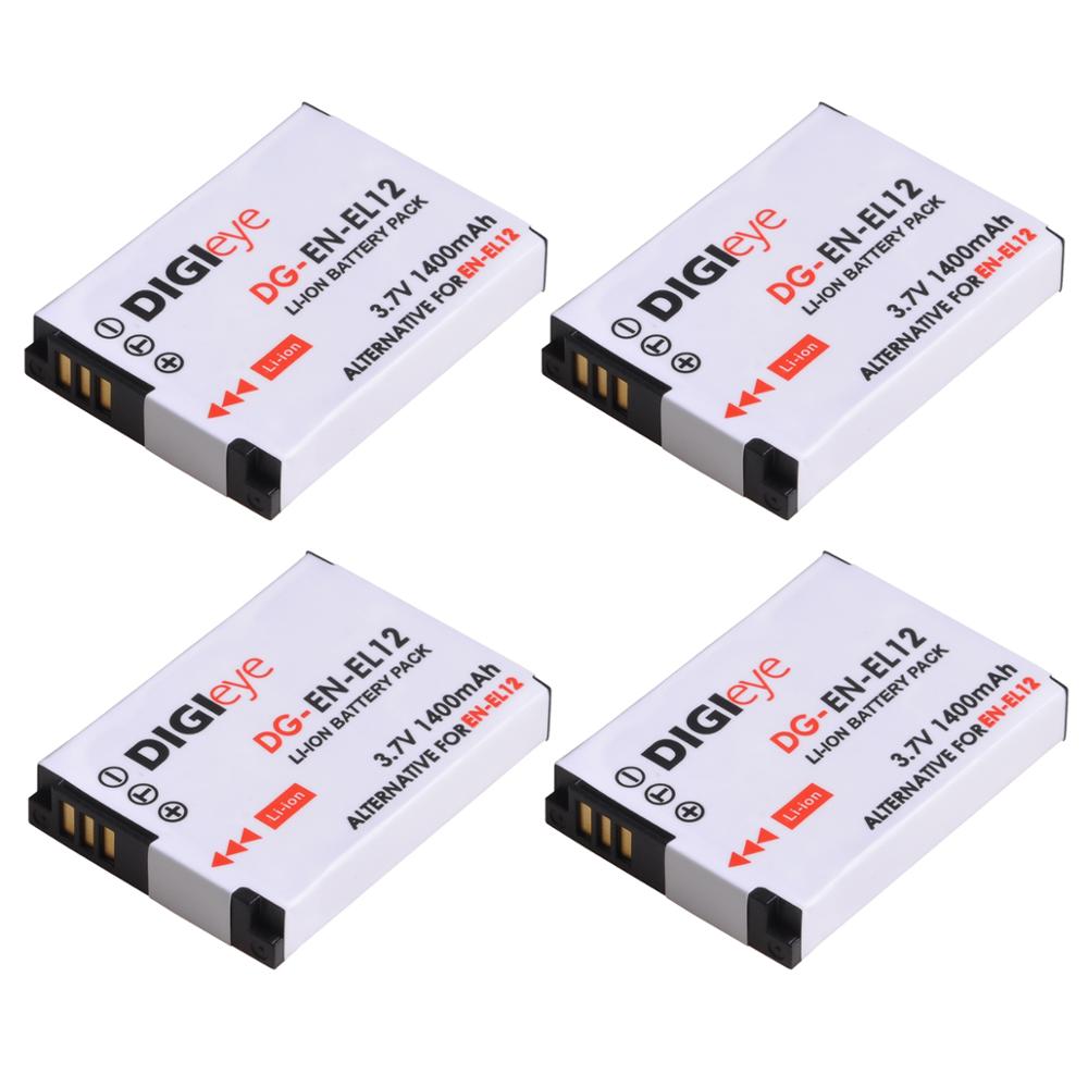 1400mAh EN-EL12 ENEL12 es EL12 batería para Nikon Coolpix A1000 B600 W300 A900 AW100 AW110 S6300 S8100 S8200 S9300 S9400 P310: 4 battery